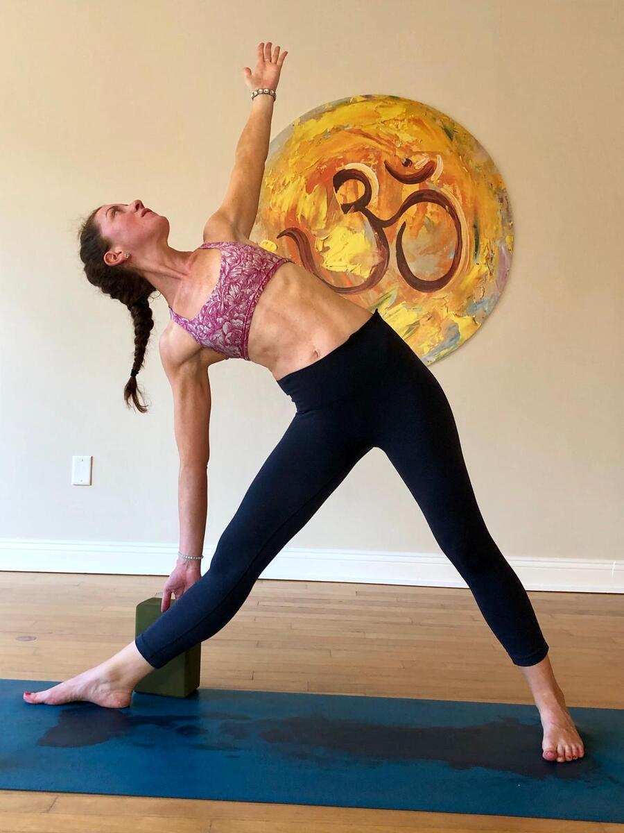 Ashley in triangle pose